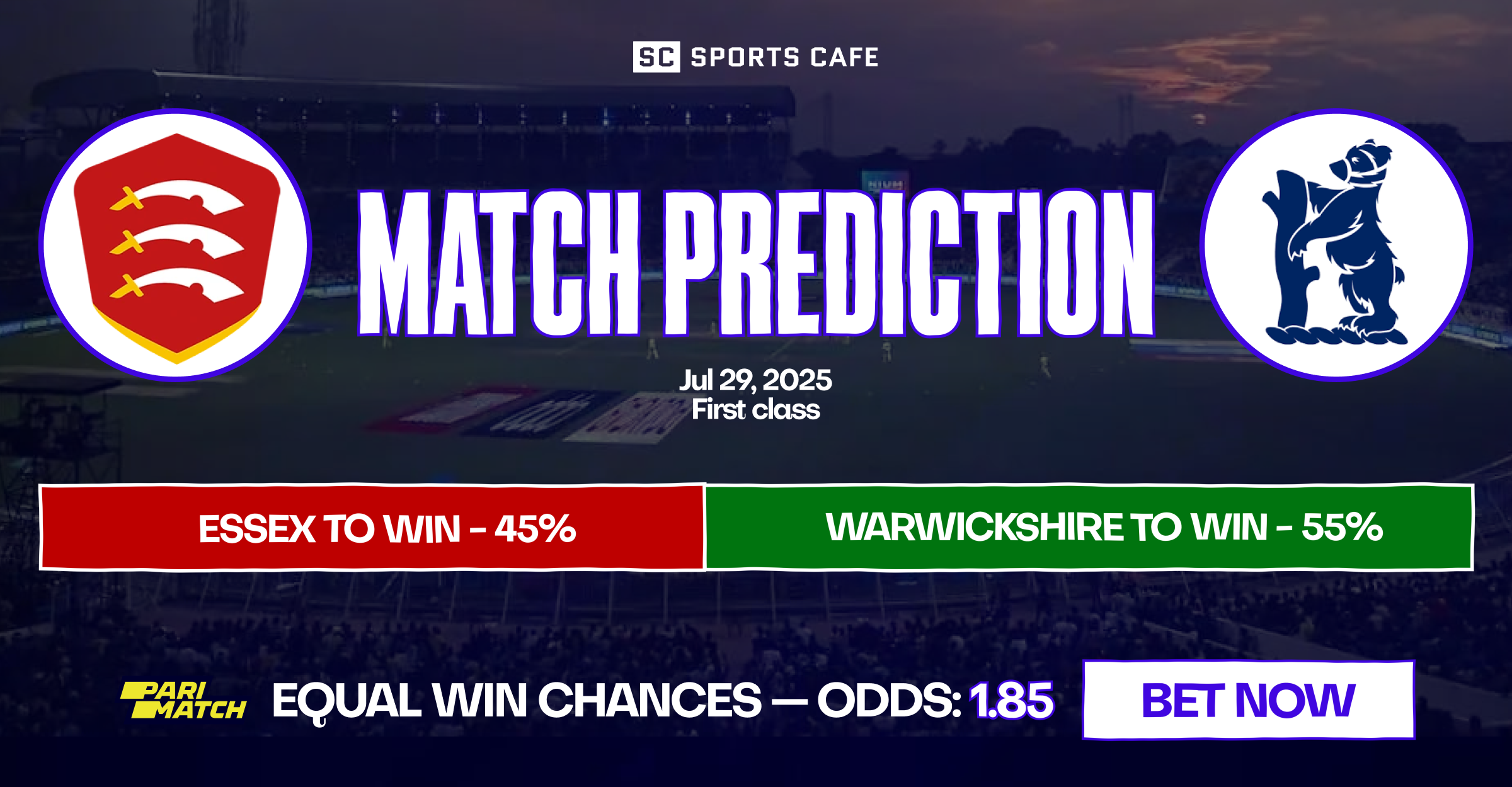 Essex vs Warwickshire match prediction.